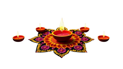 Diwali diya and rangoli 