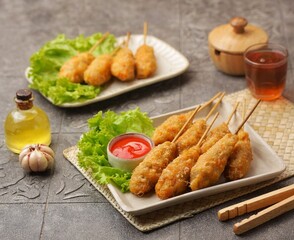 Sempolan or sempol is a type of fried food made from tapioca flour.