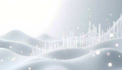 Minimalist Abstract 3D Bar Graphs in Winter Landscape