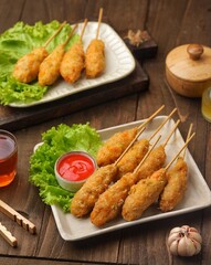 Sempolan or sempol is a type of fried food made from tapioca flour.