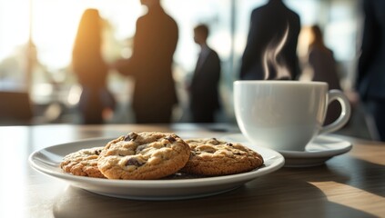 Business Coffee Break with Cookies