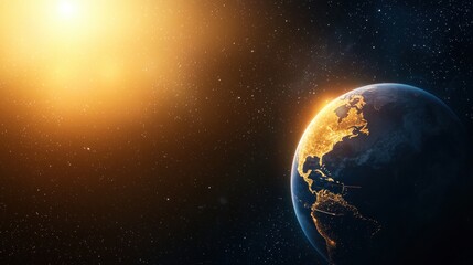 Obraz premium Business and Global Economy Rotating globe with data overlays showing global economic indicators, space background, visualizing the global economy