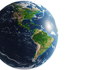 Obraz premium Earth A Detailed View of the Americas isolated on transparent background