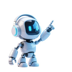 A cute AI robot character performing various business and finance activities, GPT chatbot icon. Artificial intelligence, trendy technology, support service, funny automation computer 