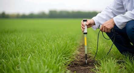Agricultural Soil Moisture Measurement in a Green Field