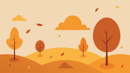 vector illustration of an autumn landscape