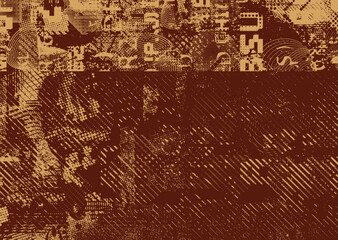 Glitch distorted geometric shape . Noise destroyed logo . Trendy defect error shapes . Glitched frame .Grunge textured . Distressed effect .Vector shapes with a halftone dots screen print texture. 