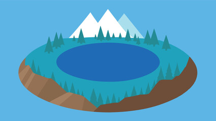 crater lake formed in an ancient volcano surround.