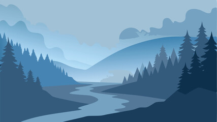 Obraz premium winter landscape with mountains