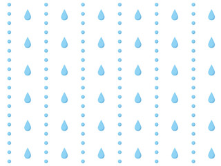 水彩風の水滴とドットが整然と並ぶ白背景のシームレスベクターパターン｜水滴,ドット,水彩,白背景,シームレス,パターン