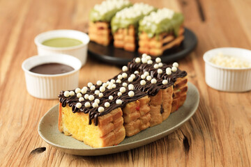Roti Bakar Bandung with Selai Jam Inside and Chocolate Topping