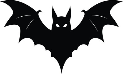 Silhouette of a Bat Night Creature, Dark Wings, Halloween Symbol
