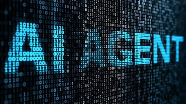 AI Agent: Binary Code Digital Technology Concept