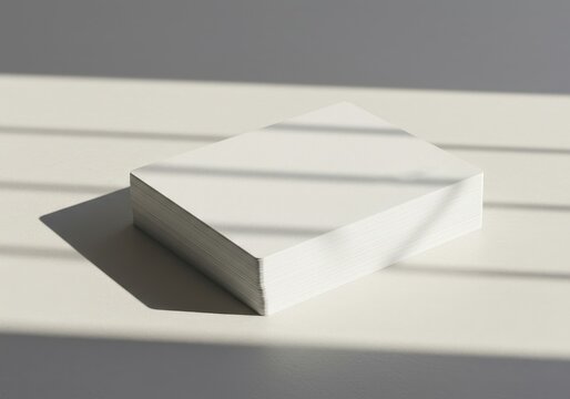 Photo of a stack of blank white paper sits in the sunlight