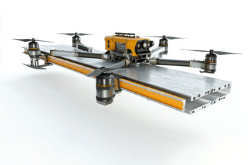 Futuristic Construction Drone Carrying Steel Beam