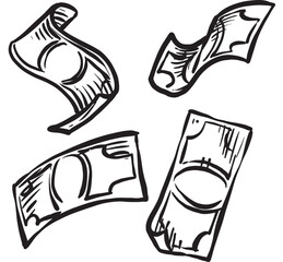 money business icon vector hand draw