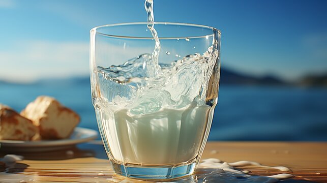 A glass of milk pouring onto a world globe for world milk day concept

 - Powered by Adobe