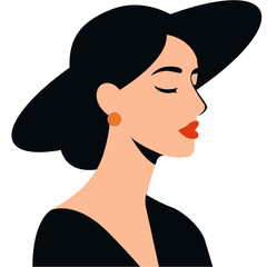 Woman wearing wide hat