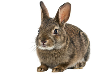 Fototapeta premium A CloseUp View of a Brown Rabbit isolated on transparent baackground