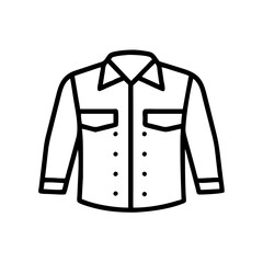 Denim shirt outline in minimalist style on white background  