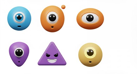 Cartoon faces collection vector graphics