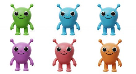 Colorful alien toys collection