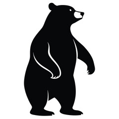 black bear silhouette White Background