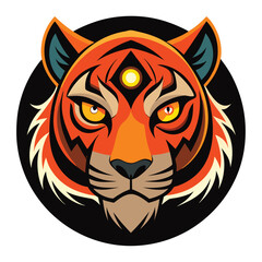 tiger head vector White Background
