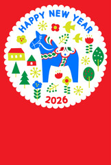 午年のダーナラホースの年賀状2026