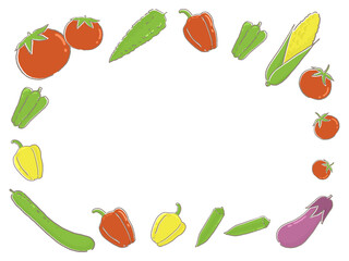 シンプルな夏野菜のフレーム