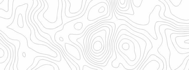 Topographic map background geographic line map with seamless ornament design. The black on white contours vector topography stylized height of the lines map.