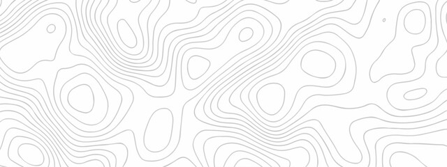 Topographic map background geographic line map with seamless ornament design. The black on white contours vector topography stylized height of the lines map.