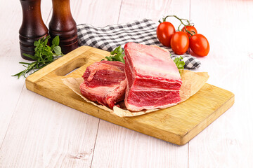 Raw beef rib for cooking