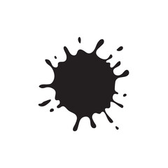 Black Ink Blot Splash Vector Illustration Isolated on White Background