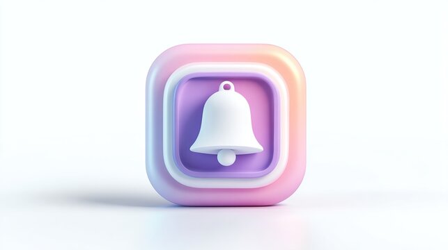Notification bell icon isolated on white background, suitable for social media application