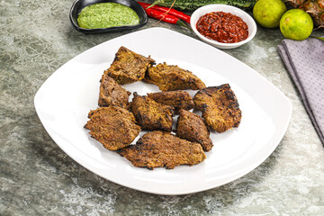 Grilled beef barbecue with spises