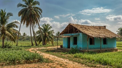 Fototapeta premium village cottage farm