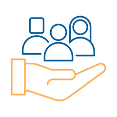 Simple Line icon of Inclusivity – Diverse Group of  People Representing Equal Access to AI Technology on Transparent Background.  .