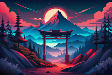 japanese temple at night