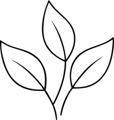 Unique Quality Leaf vector illustration, Leaf silhouette vector art, Leaf isolated line art vector icon design, nature and botanical elements, decorative eco friendly brand for leaf, Leaf icon or logo