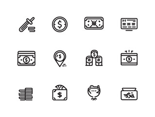 Simple Currency Exchange Line Art Design for Stock Vectors