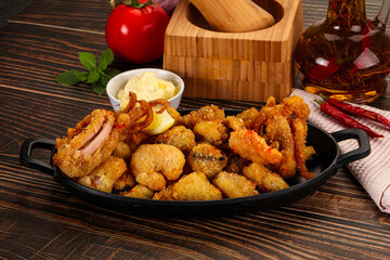 Fritto misto - deep fried seafood mix
