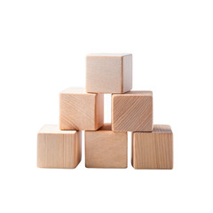 Obraz premium Wooden Cubes isolated on transparent background