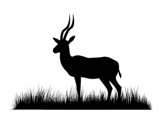 Serene meadow, a majestic deer in its natural habitat