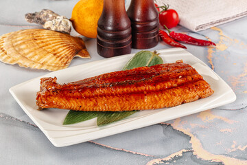 Smoked unagi eel in sause