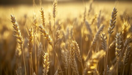 Fototapeta premium Golden wheat field at sunset (7)