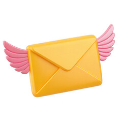 envelope with wings