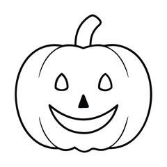 Halloween pumpkin with a smile with white background.