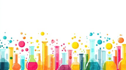 and keyword list based on the image

 Colorful Chemistry Experiment in Lab