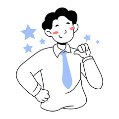 Confident Businessman Cartoon Illustration